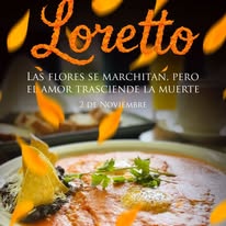 Platillo y bebidas en Casa Loretto